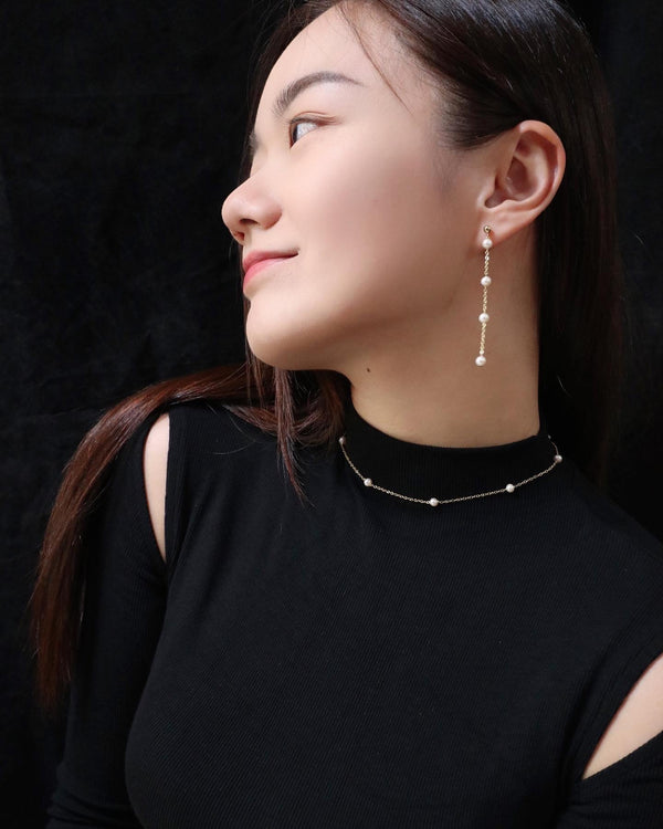 天然淡水珍珠滿天星套裝(一套三件)|14K注金|金色