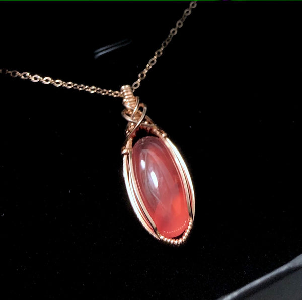 紅紋石交織項鏈|14K注金|玫瑰金