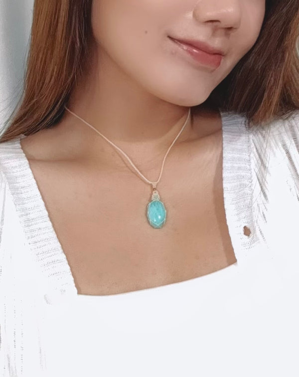 天河石幼蠟綫頸繩|白色