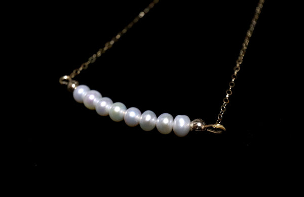 微笑珍珠頸鏈|金色|入門級珍珠