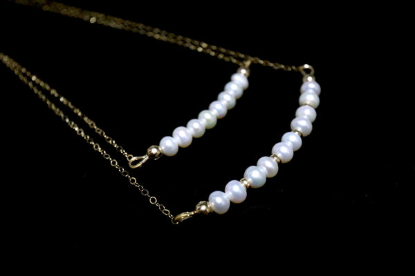 點.綴微笑珍珠頸鏈|金色|入門級珍珠