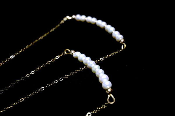 微笑珍珠頸鏈|金色|入門級珍珠