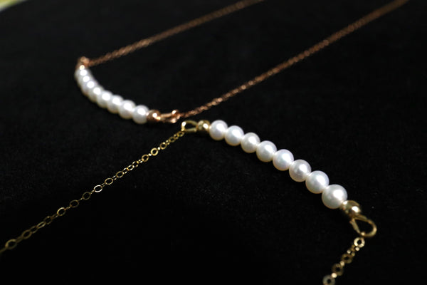 微笑珍珠頸鏈|14K注金|金色