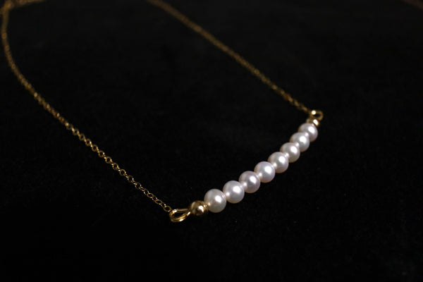 微笑珍珠頸鏈|14K注金|金色