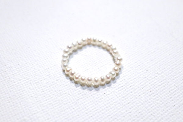 蛋圓精緻珍珠戒指