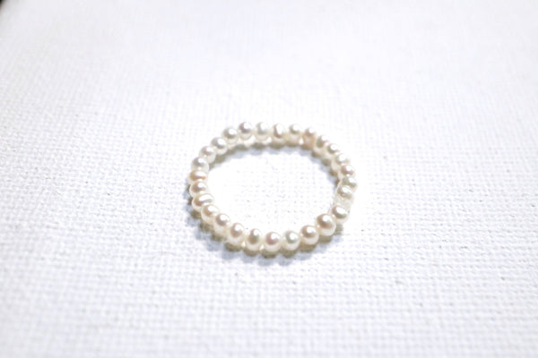 蛋圓精緻珍珠戒指