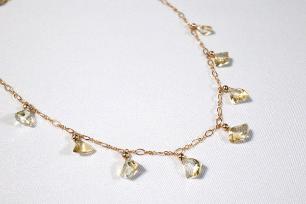 黃晶滿天星頸鏈|14K注金|金色