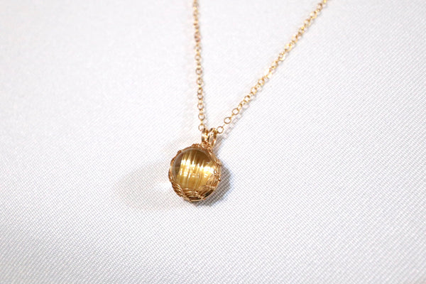 極品金鈦晶經典編織項鏈|14K注金|金色