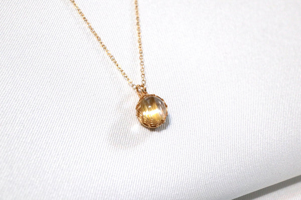 極品金鈦晶經典編織項鏈|14K注金|金色