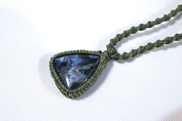 彼德石蠟線編織頸繩|軍綠色