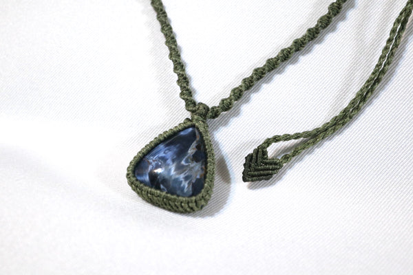 彼德石蠟線編織頸繩|軍綠色
