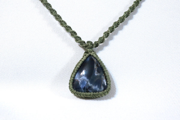 彼德石蠟線編織頸繩|軍綠色