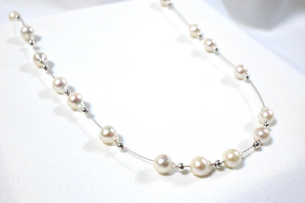 天然巴洛克海水珍珠磁扣頸鏈|925純銀