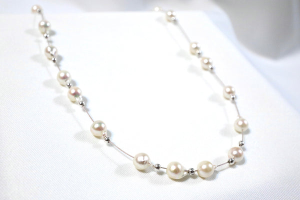 天然巴洛克海水珍珠磁扣頸鏈|925純銀