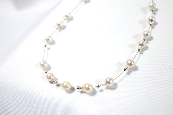 天然巴洛克海水珍珠磁扣頸鏈|925純銀