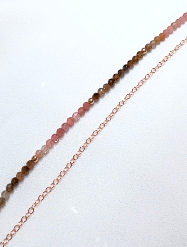 精選彩碧璽點·綴雙鏈手鏈|14K注金|金色