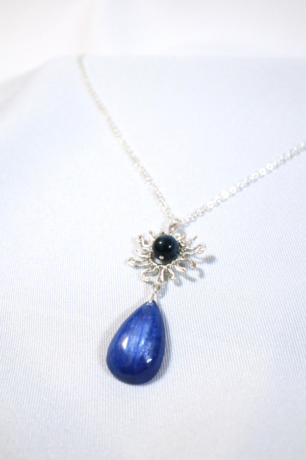 藍虎眼藍晶頸鏈|925純銀