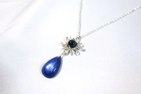 藍虎眼藍晶頸鏈|925純銀