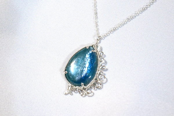 藍綠晶頸鏈|925純銀