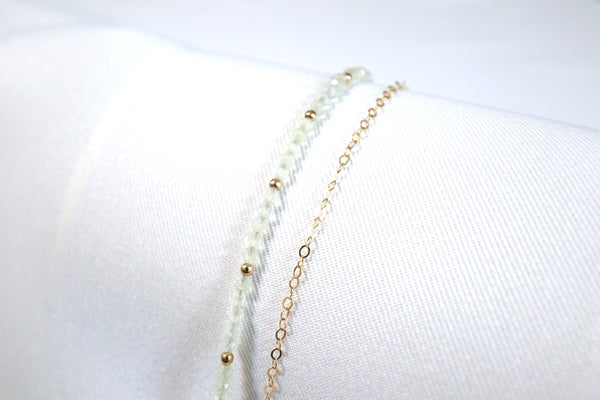 葡葡石點·綴雙鏈手鏈|14K注金|金色