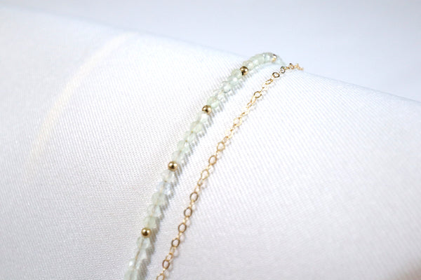 葡葡石點·綴雙鏈手鏈|14K注金|金色