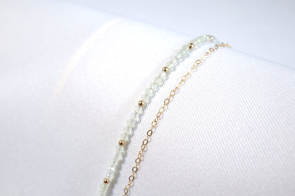 葡葡石點·綴雙鏈手鏈|14K注金|金色