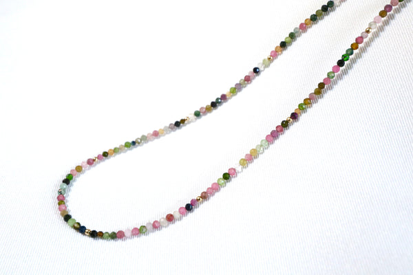 彩碧璽點.綴頸鏈|14K注金|金色