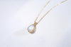 月亮石水滴經典編織頸鏈|14K注金|金色