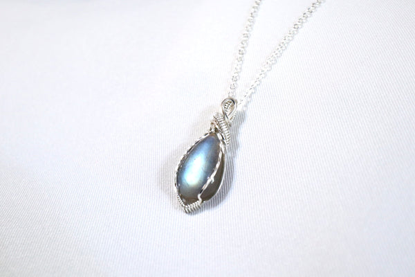 拉長石紫牽項鏈|925純銀