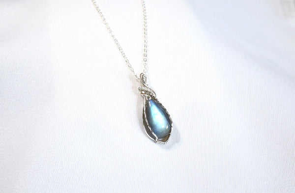 拉長石紫牽項鏈|925純銀