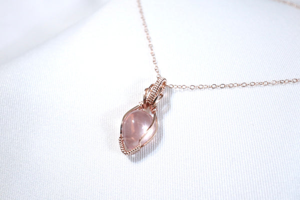 星光粉晶皇冠項鏈|14K注金|玫瑰金色