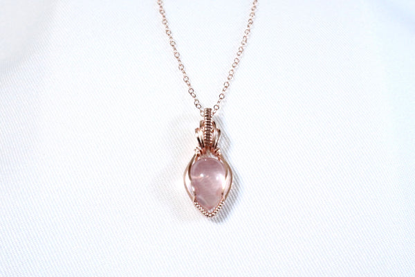 星光粉晶皇冠項鏈|14K注金|玫瑰金色