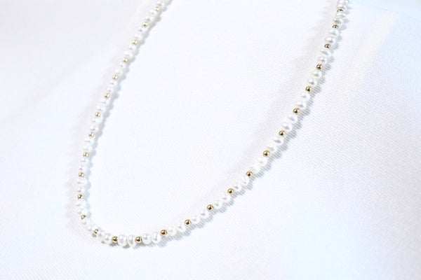 珍珠點·綴頸鏈|14K注金|金色