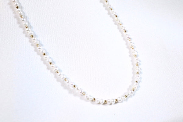 珍珠點·綴頸鏈|14K注金|金色