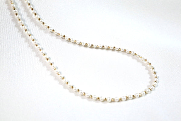 高品質點.綴細珍珠鎖骨頸鏈|14K注金|金色