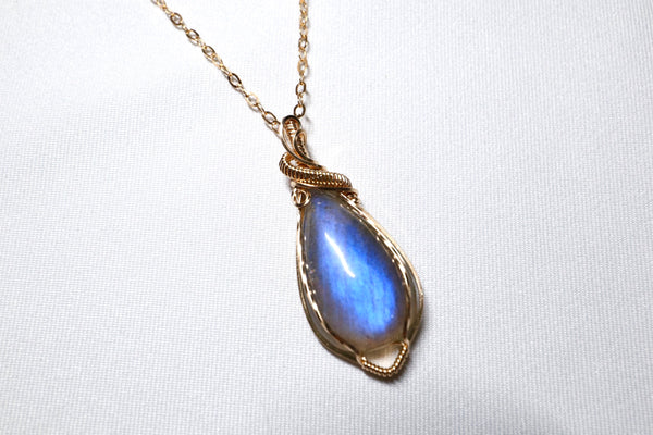 拉長石紫牽項鏈|14K注金|金色