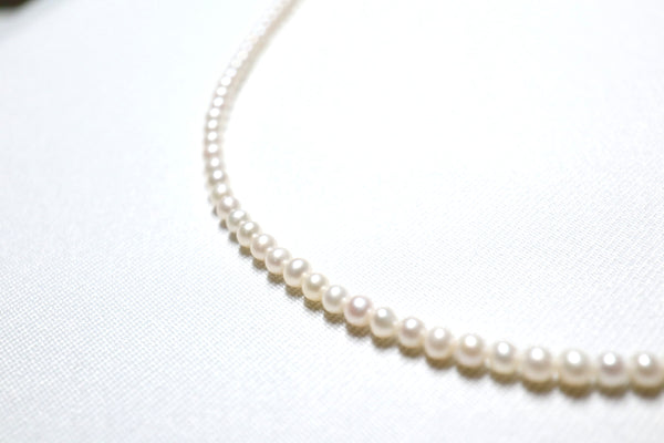 高品質正圓細珍珠頸鏈|14K注金|金色