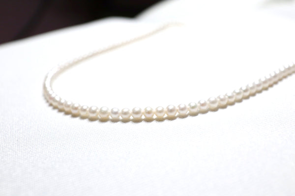高品質正圓細珍珠頸鏈|14K注金|金色