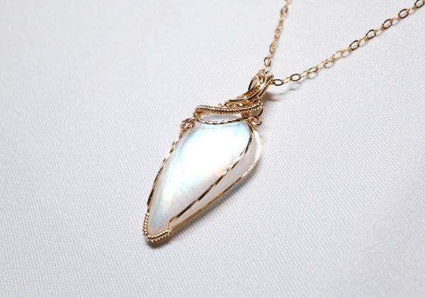 極光月亮石紫牽項鏈|14K注金|金色