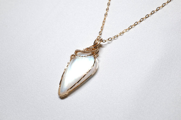 極光月亮石紫牽項鏈|14K注金|金色