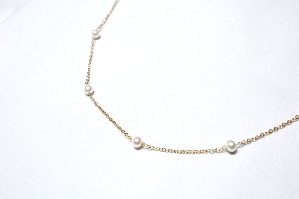 滿天星珍珠頸鏈|14K注金|金色