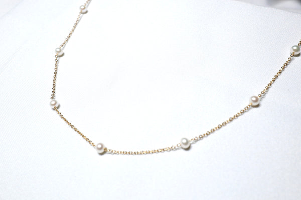 滿天星珍珠頸鏈|14K注金|金色