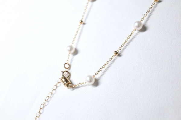 高品質珍珠點綴滿天星頸鏈|14K注金|金色
