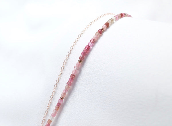 精選粉調彩碧璽點.綴雙鏈手鏈|14K注金|玫瑰金