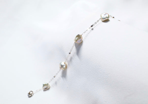 幻彩光隨形珍珠手鏈|925純銀