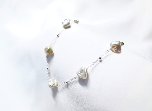 幻彩光隨形珍珠手鏈|925純銀