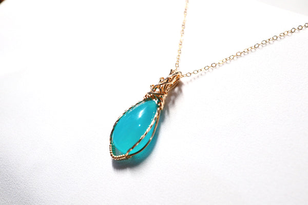 極品天河石交織項鏈|14K注金|金色