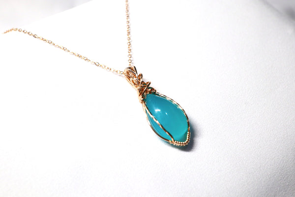 極品天河石交織項鏈|14K注金|金色