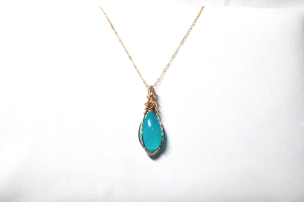 極品天河石交織項鏈|14K注金|金色