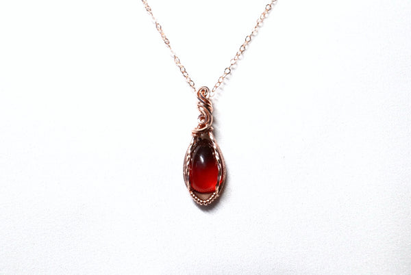 高品質石榴石精緻項鏈|14K注金|玫瑰金